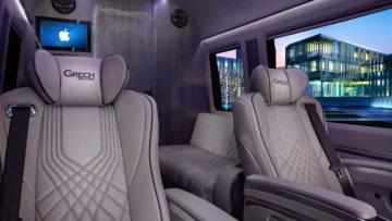 interior of luxury car with leather seats